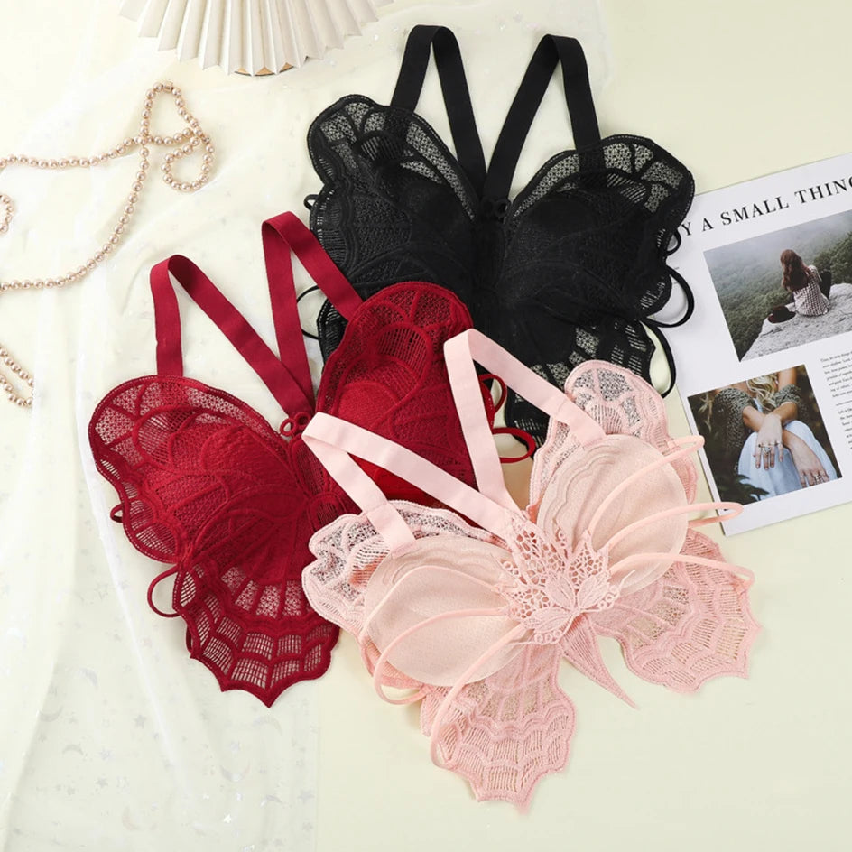 Butterfly Embroidered Bra