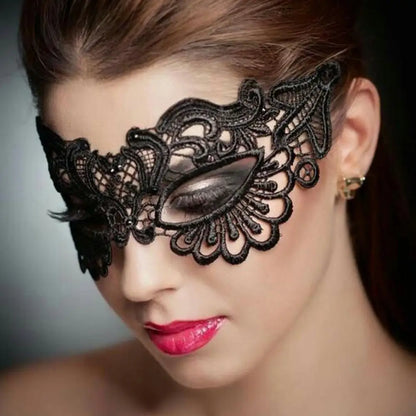 Black Masquerade Hollow Lace Mask