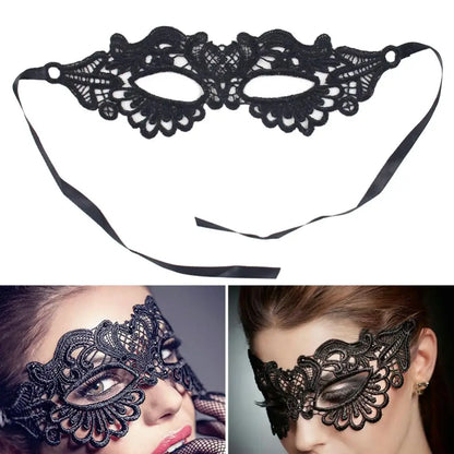 Black Masquerade Hollow Lace Mask