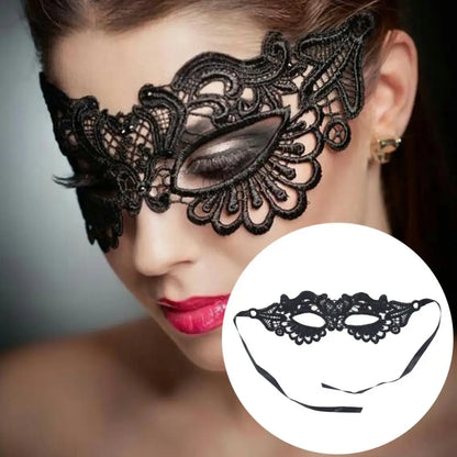 Black Masquerade Hollow Lace Mask