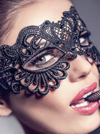 Black Masquerade Hollow Lace Mask