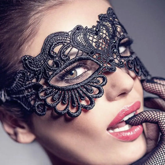 Black Masquerade Hollow Lace Mask