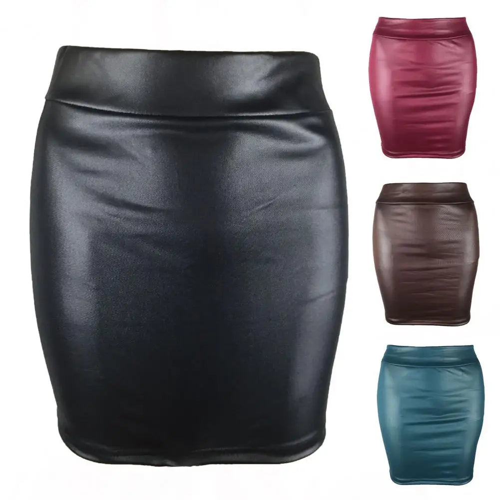 Leather Slim Mini Skirt