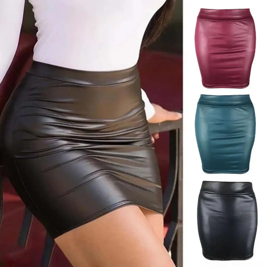 Leather Slim Mini Skirt